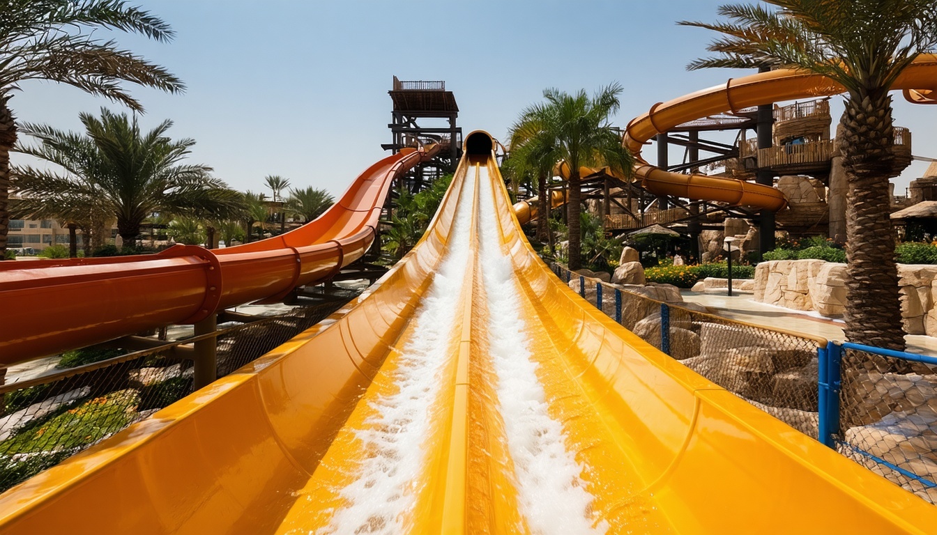 Thrilling water slides at Aquaventure World Dubai